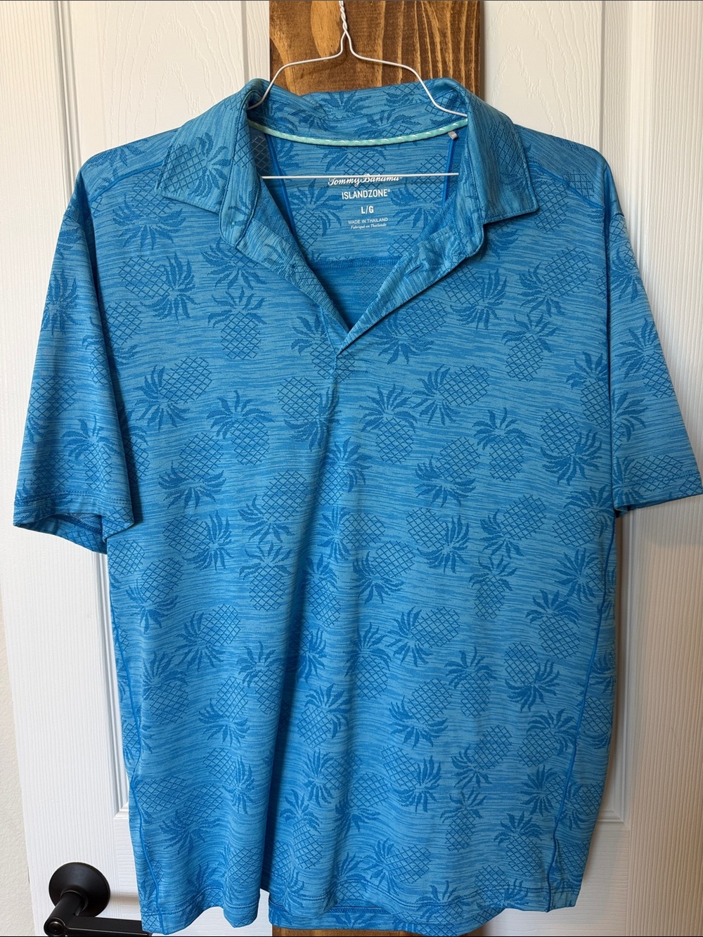 Tommy Bahama Blue Pineapple Jacquard Polo